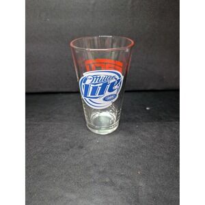Miller Lite Beer Glass Blue & Red‎ True Pilsner 5.75", ESPN Fan Merchandise